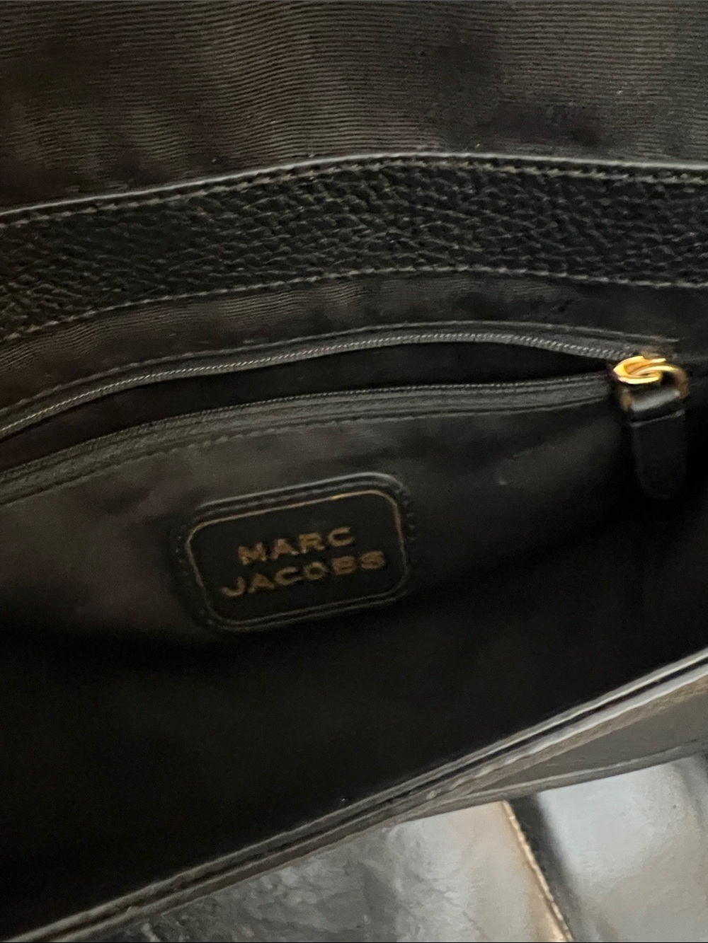 Marc Jacobs Black Leather Crossbody with Black-and-White Striped Strap - Picture 9 of 14
